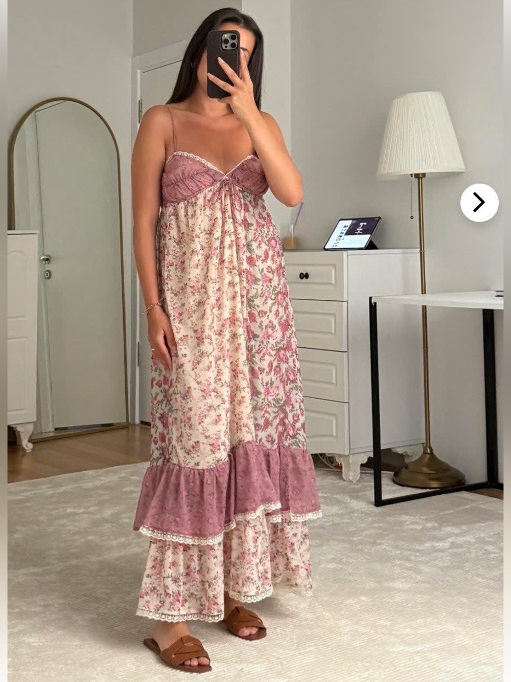 Zara Patchwork Floral Maxi Dress